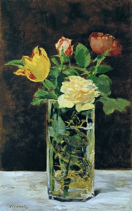Розы и тюльпаны, Эдуард Мане