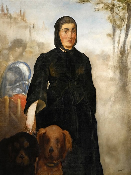 Woman with dogs, Édouard Manet