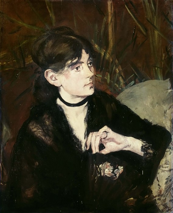 Berthe Morisot, holding a fan, Édouard Manet
