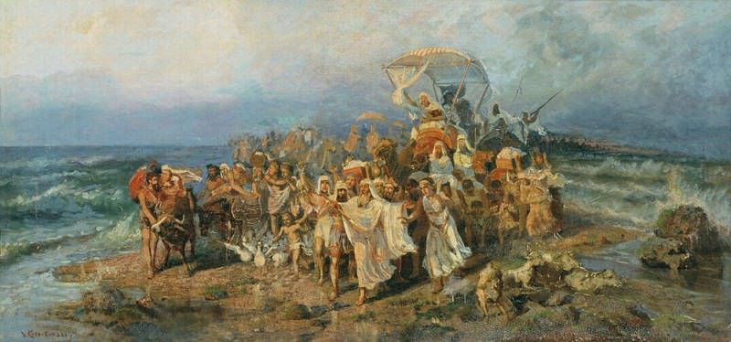 Go Jews through the Red Sea. . The second half of XIX century. Rybinsk, Wilhelm Kotarbiński