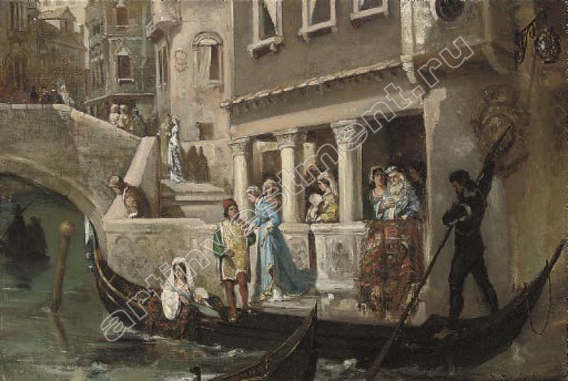 Noble Venetian gondolas in, Wilhelm Kotarbiński