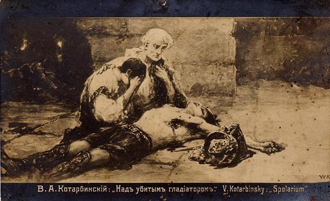 Above slain gladiator, Wilhelm Kotarbiński