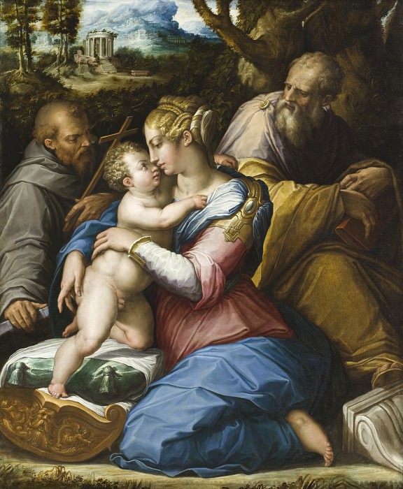 Giorgio Vasari – Holy Family with Saint Francis in a Landscape, Los Angeles County Museum of Art (LACMA)