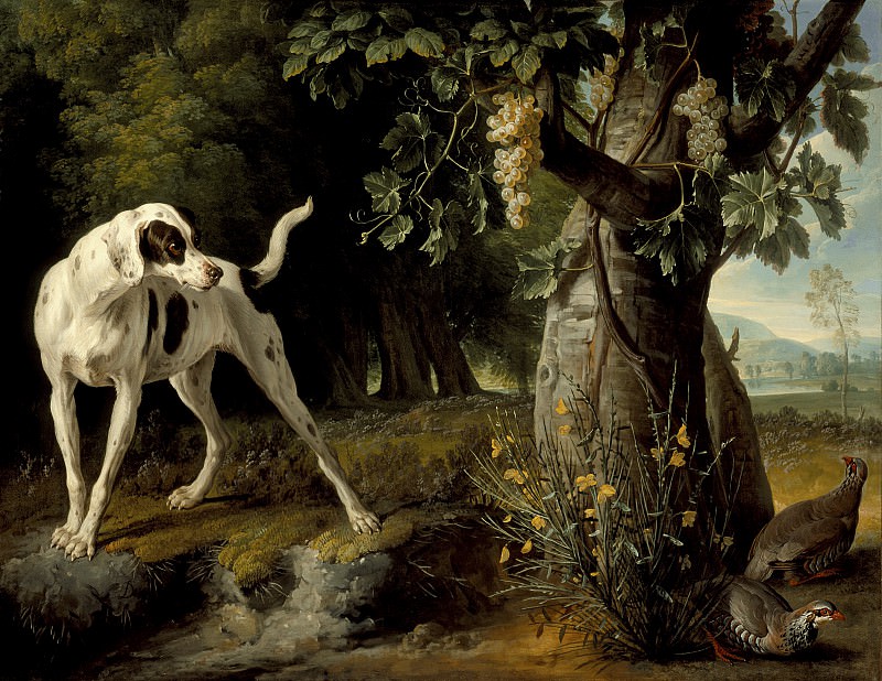Alexandre Francois Desportes – Landscape with a Dog and Partridges, Los Angeles County Museum of Art (LACMA)