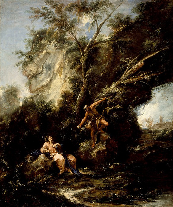 Magnasco, Alessandro; Peruzzini, Antonio Francesco – Landscape with the Temptation of Christ, Los Angeles County Museum of Art (LACMA)