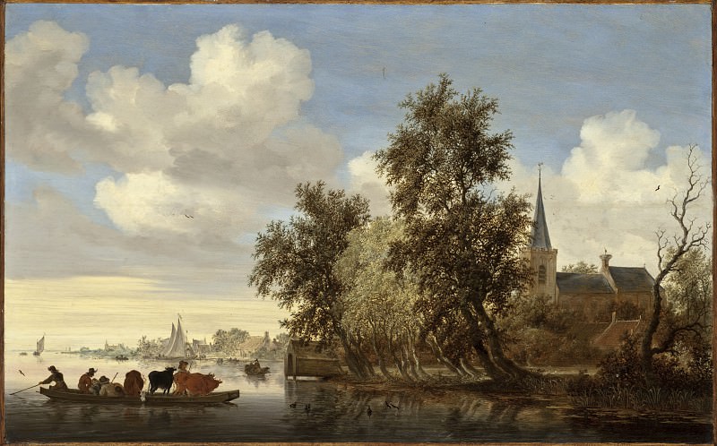 Salomon Jacobsz van Ruysdael – River Landscape with a Ferry, Los Angeles County Museum of Art (LACMA)
