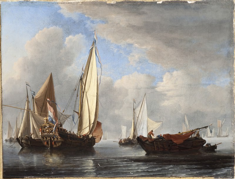 Willem van de Velde the Younger – A Yacht and Other Vessels in a Calm, Los Angeles County Museum of Art (LACMA)