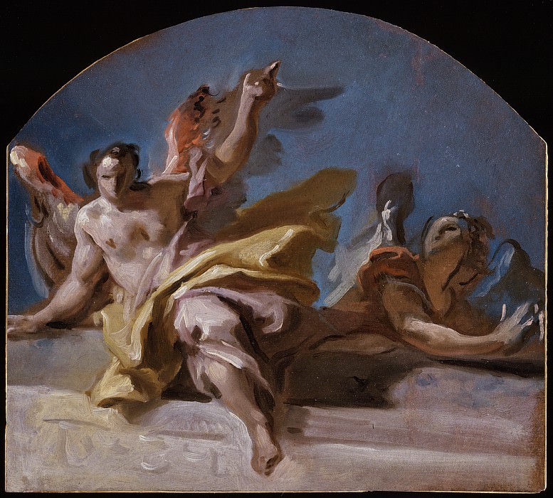 Carlo Innocenzo Carlone – A Study for Two Angels on a Balustrade, Los Angeles County Museum of Art (LACMA)