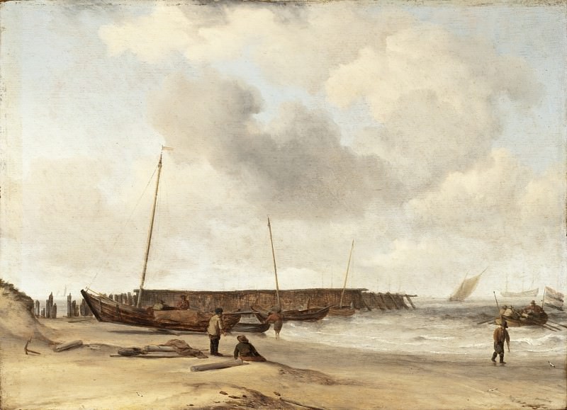 Виллем ван де Вельде – Барк «Вейсхейт», выброшенный на берег, Окружной художественный музей (LACMA) ~ Лос-Анджелес