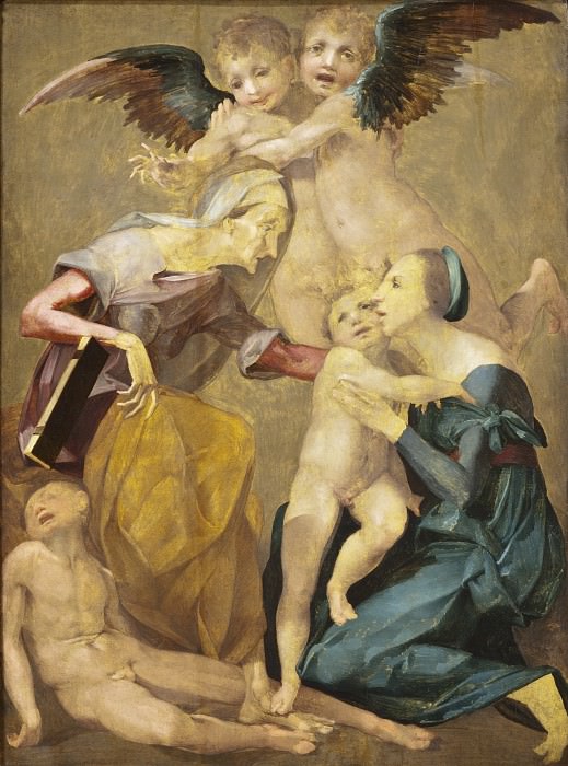 called Rosso Fiorentino Giovanni Battista di Jacopo – Allegory of Salvation with the Virgin and Christ Child, St. Elizabeth, the Young St. John the Baptist and Two Angels, Los Angeles County Museum of Art (LACMA)