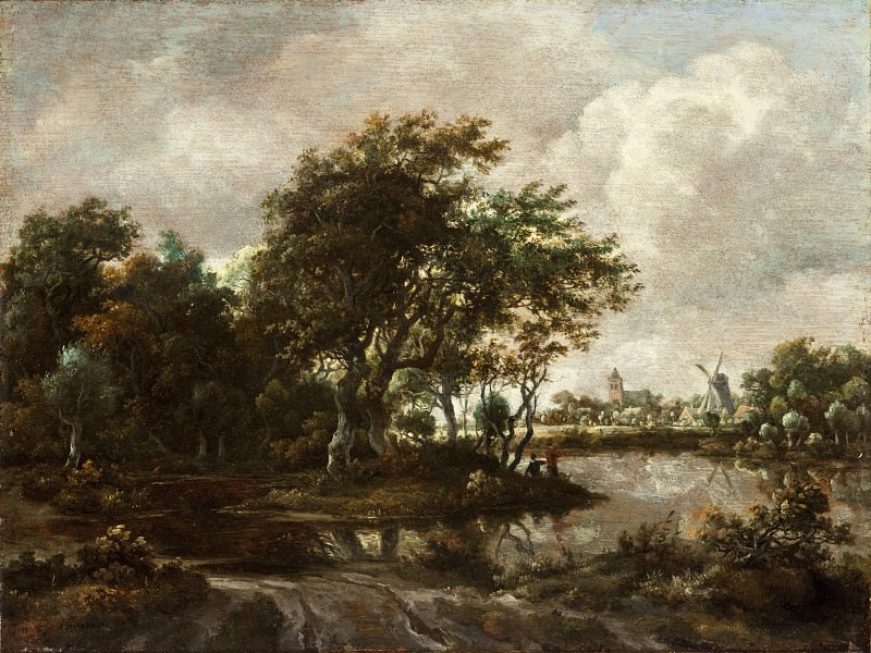 Meindert Hobbema – Landscape with Anglers and a Distant Town, Los Angeles County Museum of Art (LACMA)