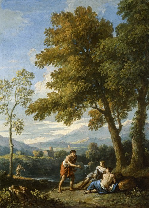 Jan Frans van Bloemen – One of a Pair of Views of the Roman Campagna with Figures Conversing, Los Angeles County Museum of Art (LACMA)