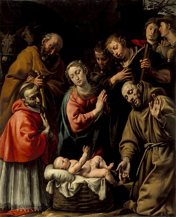 Antonio d′ Enrico – Adoration of the Shepherds with Saints Francis and Carlo Borromeo, Los Angeles County Museum of Art (LACMA)
