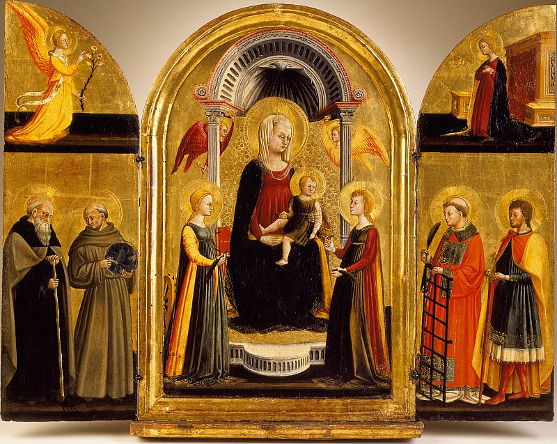 Neri Di Bicci – Triptych of the Madonna and Child with Saints, Los Angeles County Museum of Art (LACMA)