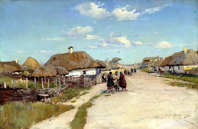 Vasilkovsky Sergey – village street, 900 Classic russian paintings