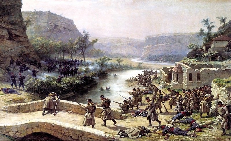 KOWALEWSKI Paul – Battle of the Ivanovo-Chiflik October 2, 1877, 900 Classic russian paintings