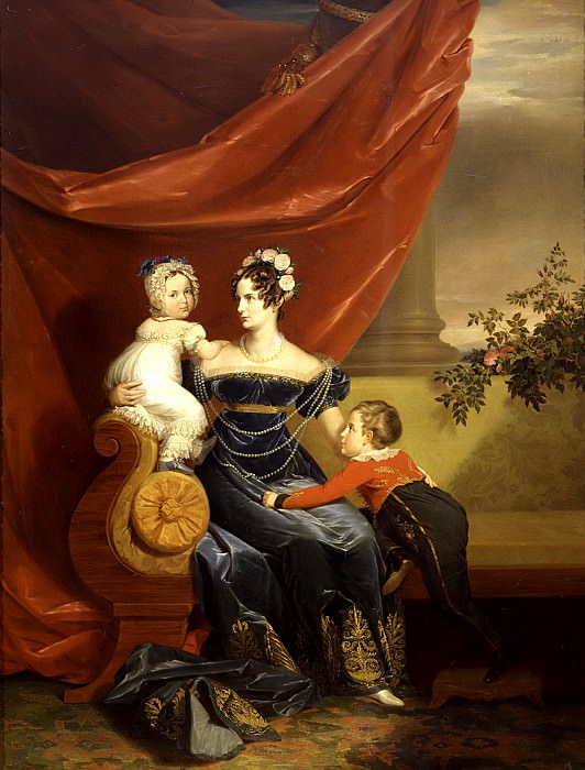 DOW George – Portrait of Grand Duchess Alexandra Feodorovna with children, 900 Classic russian paintings