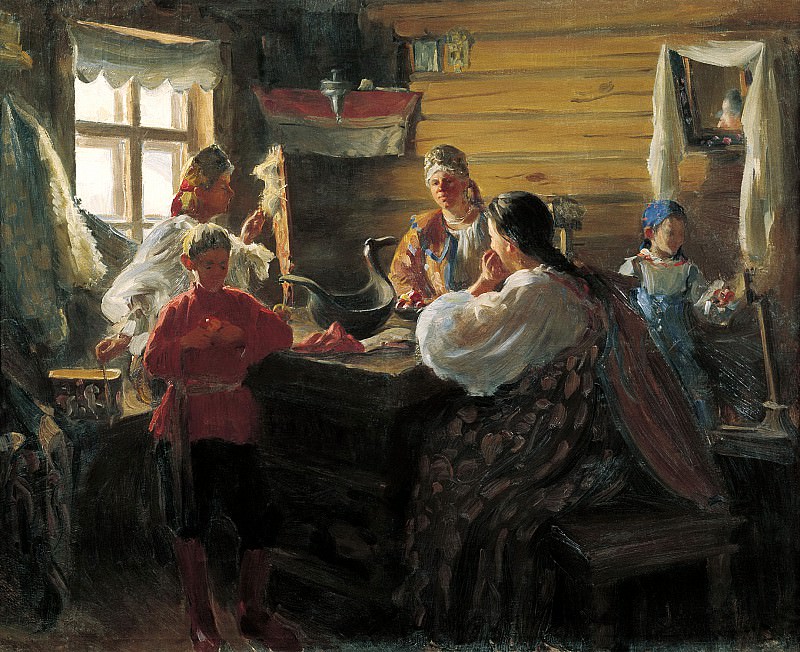 KULIKOV Ivan – winter evening, 900 Classic russian paintings