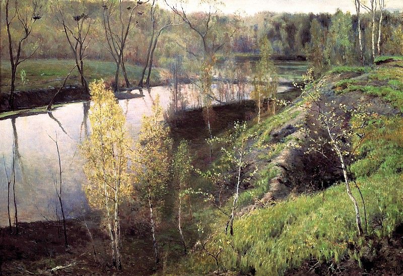 Ostrouhov Ilya – the first greens, 900 Classic russian paintings