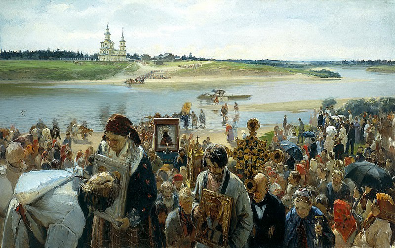 ПРЯНИШНИКОВ Илларион – Крестный ход, 900 Картин самых известных русских художников