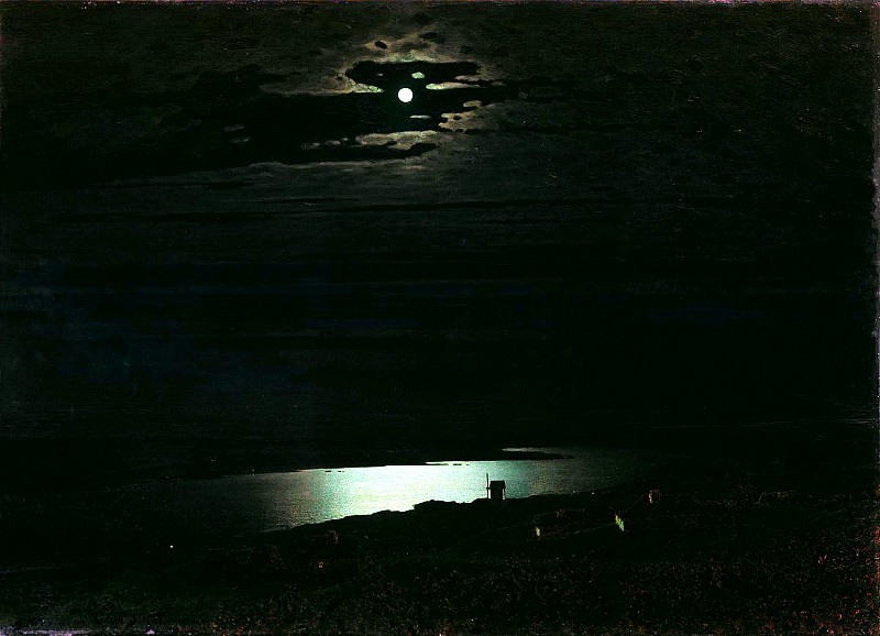 КУИНДЖИ Архип – Лунная ночь на Днепре, 900 Картин самых известных русских художников