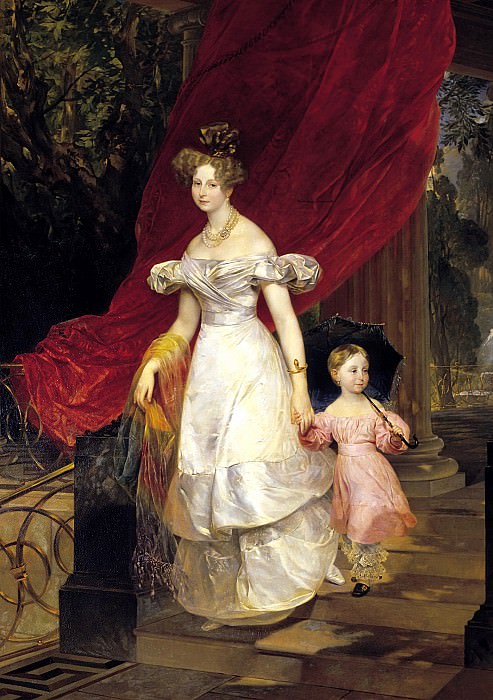 BRYULLOV Karl – Portrait of Grand Duchess Elena Pavlovna and her daughter Maria. 1830, 900 Classic russian paintings