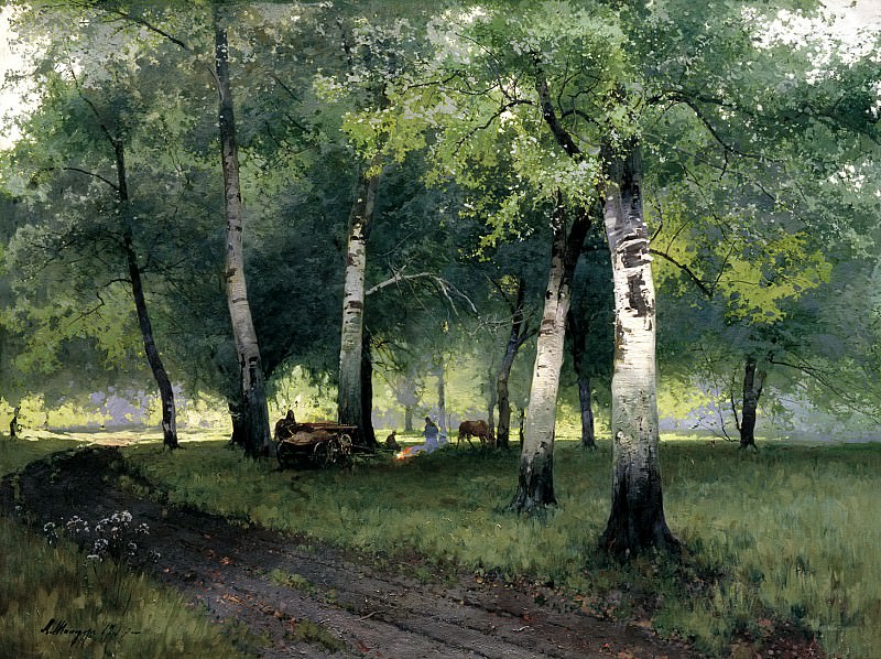 Schilder Andrew – Birch forest, 900 Classic russian paintings