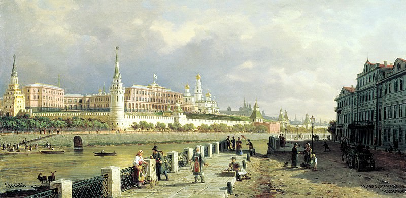 VERESHCHAGIN Peter – Type of the Moscow Kremlin, 900 Classic russian paintings
