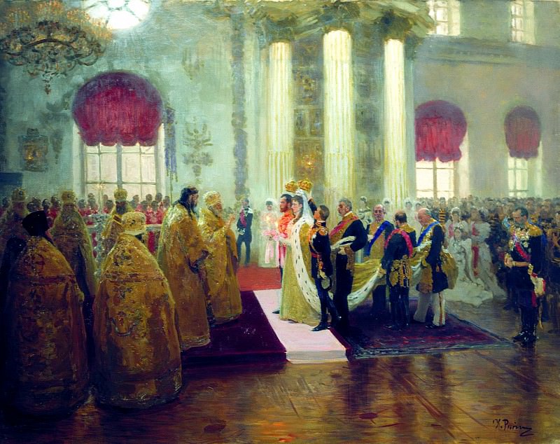 Ilya Repin – Wedding of Nicholas II and Grand Duchess Alexandra Feodorovna. 1894, 900 Classic russian paintings