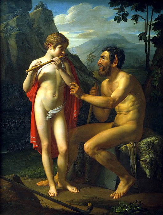 Basin Peter – Faun Marsyas teaches young Olympia playing the flute, 900 Classic russian paintings