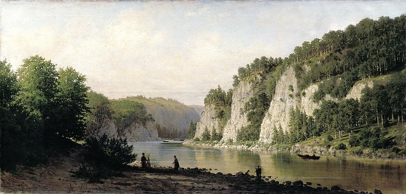 VERESHCHAGIN Peter – Stone write on the river Chusovoi, 900 Classic russian paintings