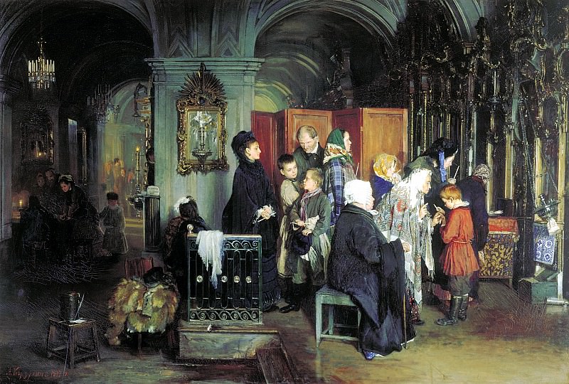 KORZUKHIN Alexei – Before Confession, 900 Classic russian paintings