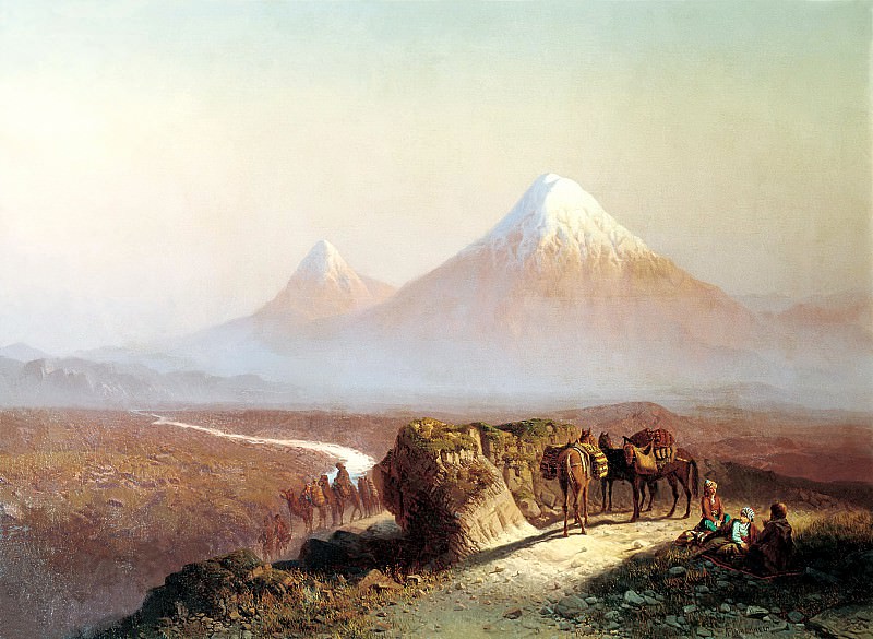 ZANKOVSKY Ilya – In the mountains. View Ararat, 900 Classic russian paintings