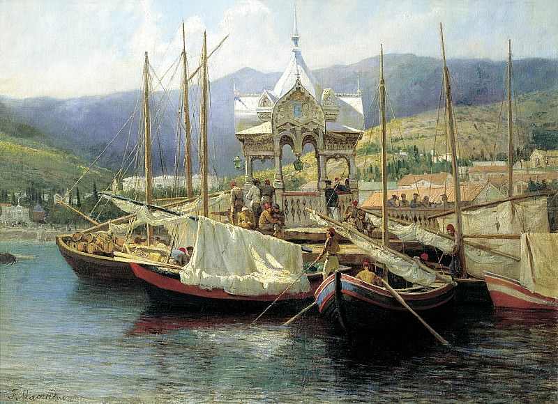 Miasoyedov Gregory – Pier in Yalta, 900 Classic russian paintings