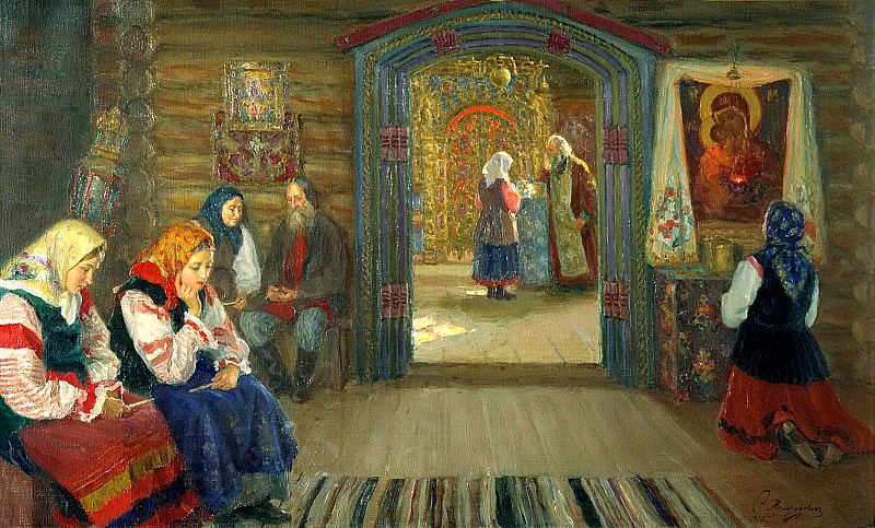 Miloradovich Sergey – Do confessor, 900 Classic russian paintings