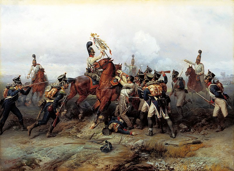Villevalde Bogdan – Feat cavalry regiment in the battle of Austerlitz in 1805, 900 Classic russian paintings