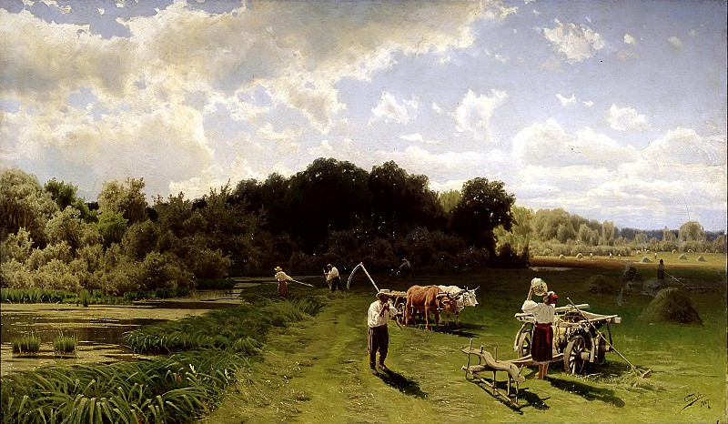 SERGEEV Nick – haymaking, 900 Classic russian paintings