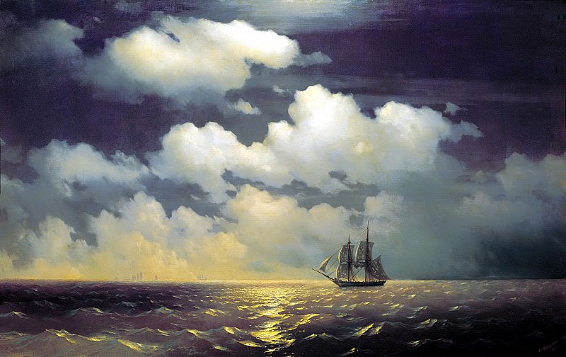 Aivazovsky, Ivan – Brig Mercury meets russian squadron after win a victory over two turkish ships 1848, 900 Classic russian paintings