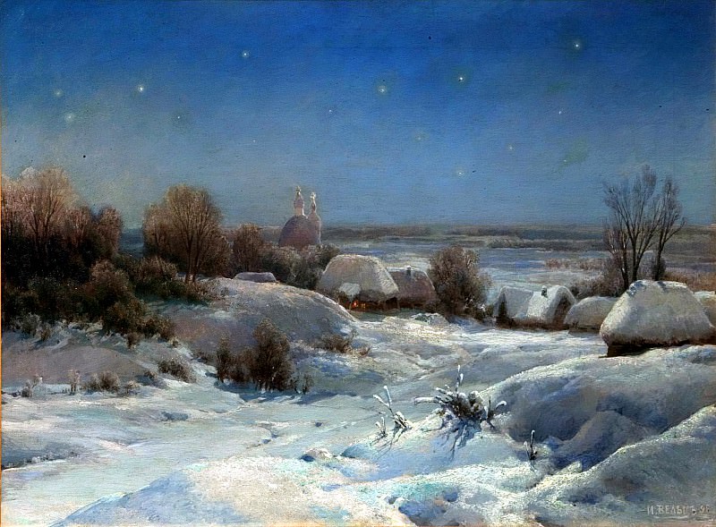 Welz Ivan – Ukrainian night. Winter, 900 Classic russian paintings
