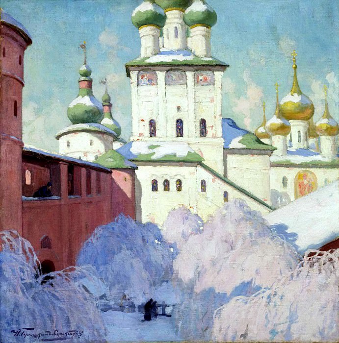 Goryushkin-Sorokopudov Ivan – Winter. Rostov Kremlin, 900 Classic russian paintings
