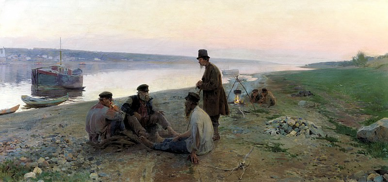 CORINE Alexei – Boatmen, 900 Classic russian paintings