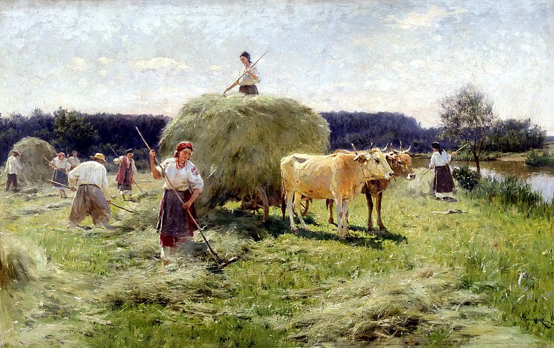 Pimonenko Nick – haymaking, 900 Classic russian paintings