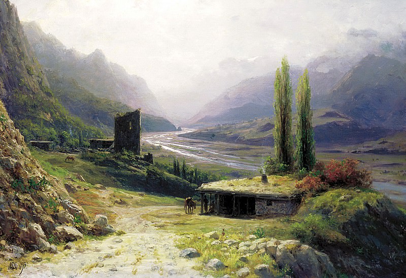 Lagorio Lev – Caucasus Gorge, 900 Classic russian paintings