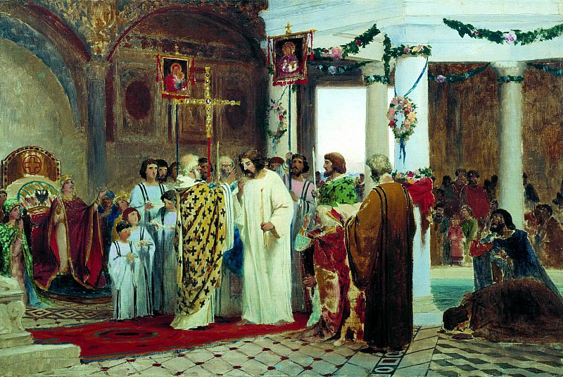 Bronnikov Fedor – The Baptism of Prince Vladimir, 900 Classic russian paintings