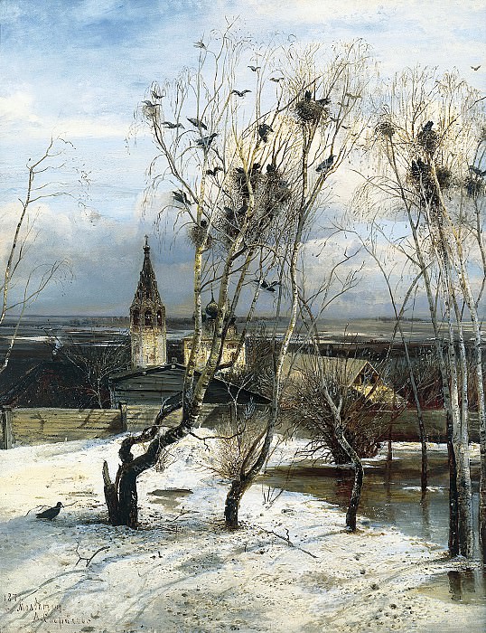 Alexei Savrasov – Rooks Have Arrived, 900 Classic russian paintings