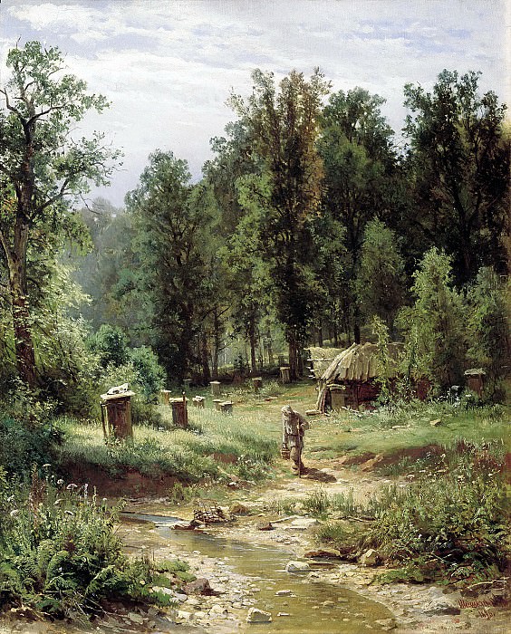 ШИШКИН Иван – Пасека в лесу, 900 Картин самых известных русских художников