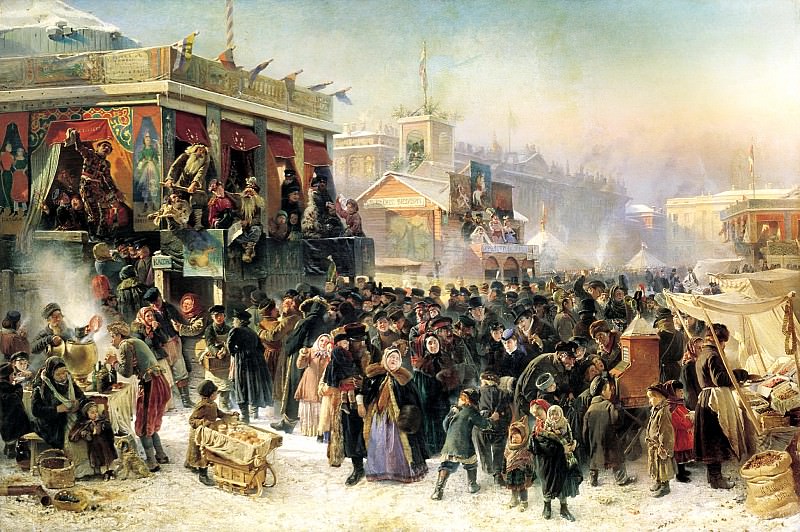 MAKOVSKY Constantine – festivities in the Carnival on the Admiralty Square in St. Petersburg, 900 Classic russian paintings