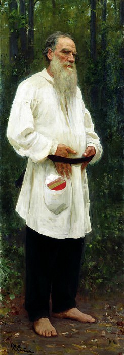 РЕПИН Илья – Л. Н. Толстой босой, 900 Картин самых известных русских художников