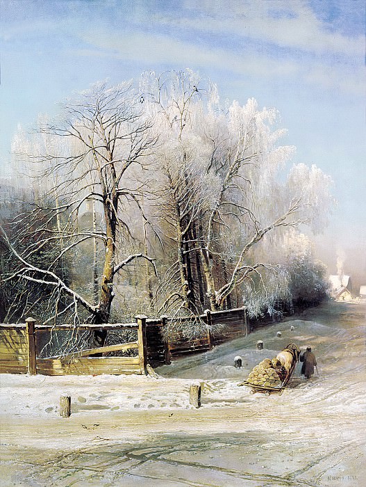 Alexei Savrasov – Winter landscape, 900 Classic russian paintings