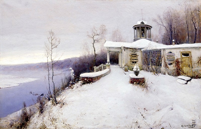 SOKOLOV Vladimir – Abandoned Farmstead, 900 Classic russian paintings